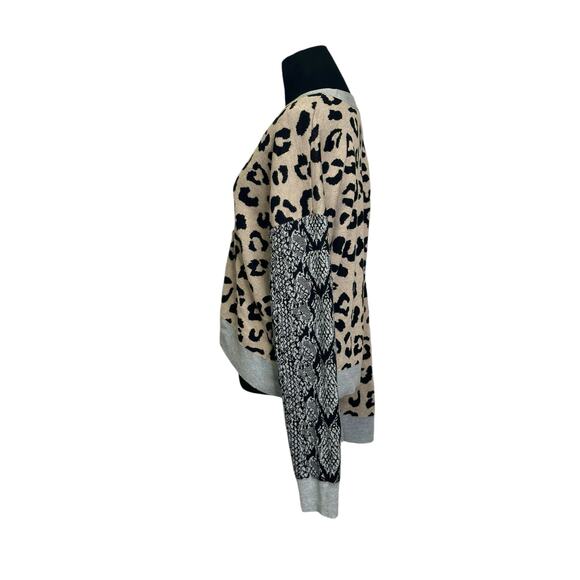 Payton Primrose animal print patchwork long sleeves cardigan size Small - Picture 11 of 12